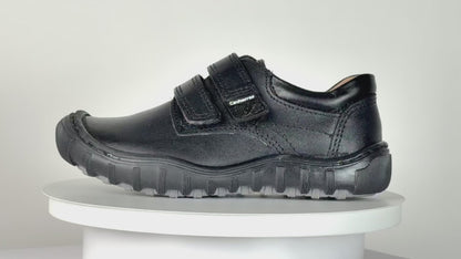 Zapato Escolar Niño 5826 Piel Negra doble Velcro