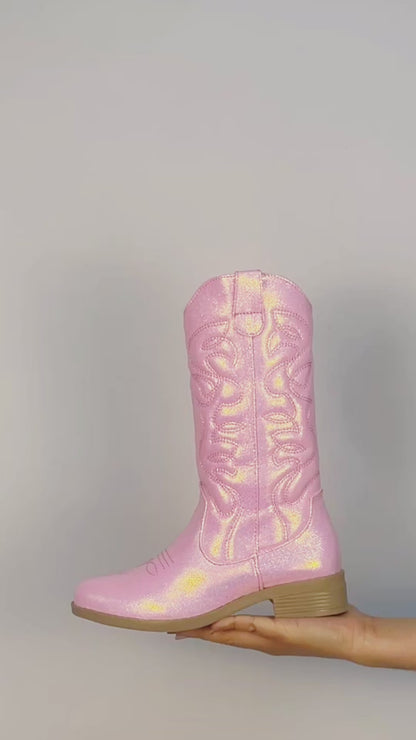 Bota Vaquera Niña 73810 Rosa con Brillos