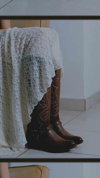 Bota Vaquera Alta Mujer 96503 Piel Davina Shedrón