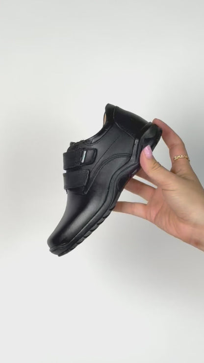 Zapato Escolar Niño 5071 Piel Negro Doble Velcro