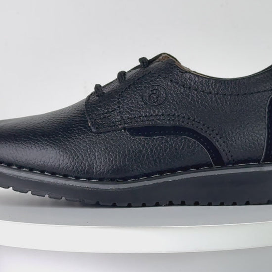 Video 360 zapato escolar niño 5541 piel negro