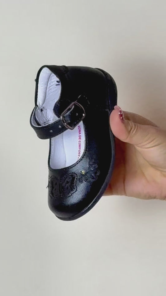 Botita Niña 6714 Piel Negra