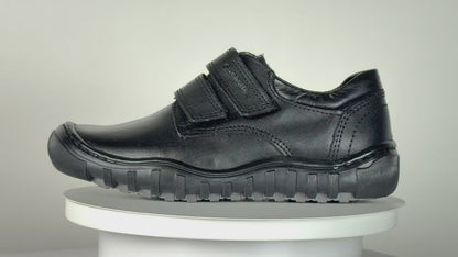 Zapato Escolar Niño 5825 Piel Negro Doble Velcro
