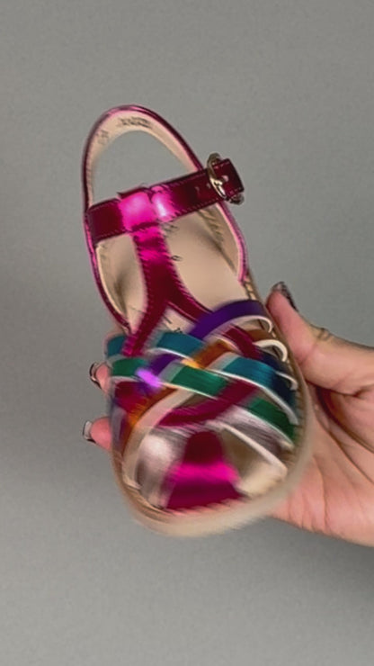 Sandalia Niña 20020 Multicolor Metálico Trenzado