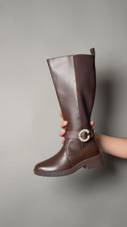 Bota Alta Mujer 73655 Davina Piel Madera