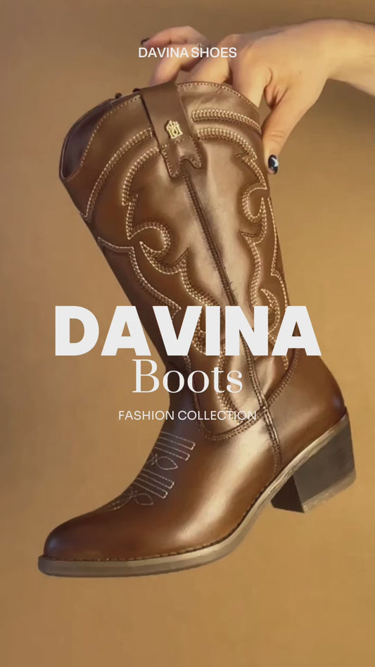 Bota Vaquera Dama 96393 Davina Piel Shedrón