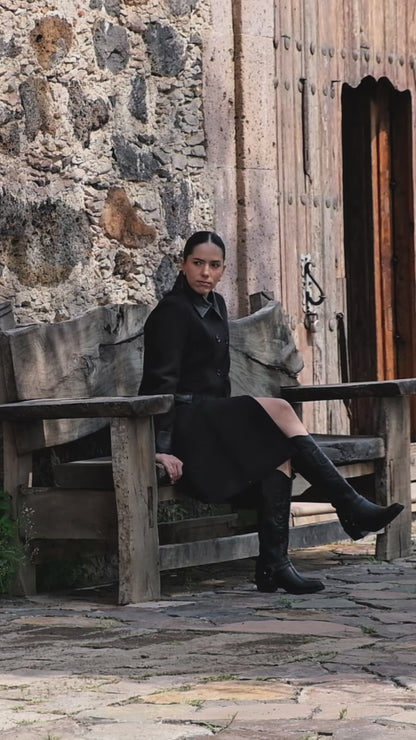 Bota Vaquera Alta Mujer 96534 Davina Piel Negra