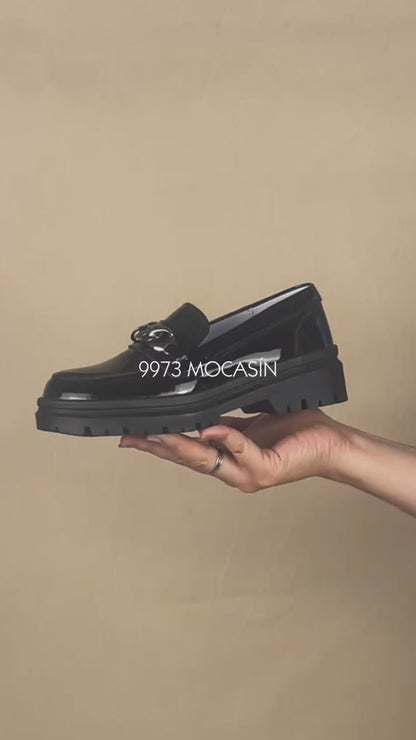 Mocasín Dama 9973 Charol Negro