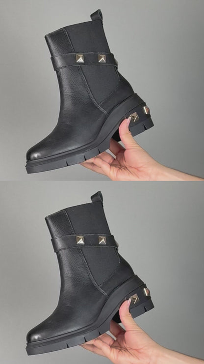 Bota Mediana 81220 Davina Piel Negra