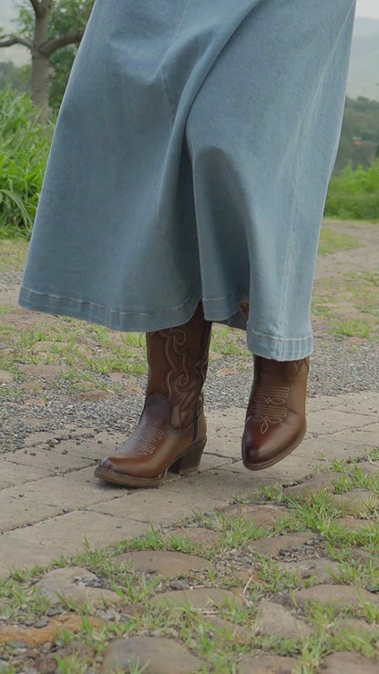 Bota Vaquera Mediana Mujer 96393 Davina Piel Shedrón