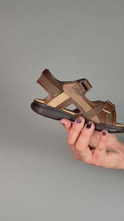 Sandalia Niño 2561 Piel Nuez Doble Velcro