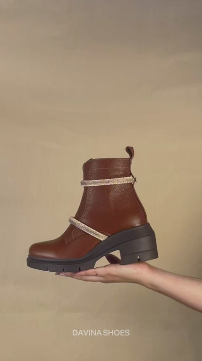 Bota Mediana 81402 Piel Davina Café