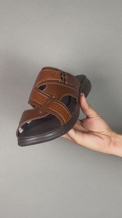 Sandalia Hombre 25400 Piel Café