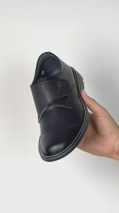 Zapato Escolar Niño 5580 Piel Negra con Velcro