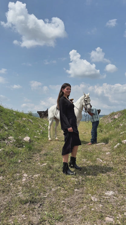Botín Vaquero Mujer 96121 Davina Negro