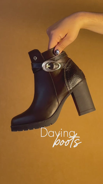 Bota Mediana Mujer 90209 Davina Piel Café
