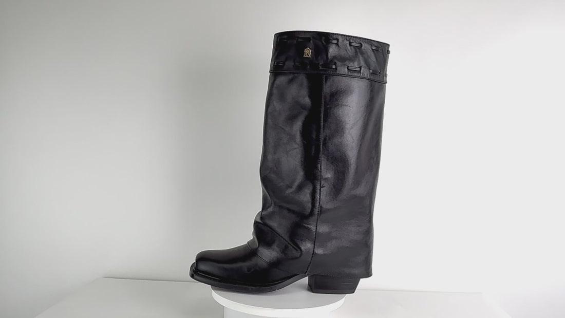 Bota Vaquera Alta Mujer 97420 Giulia Piel Negro video 360