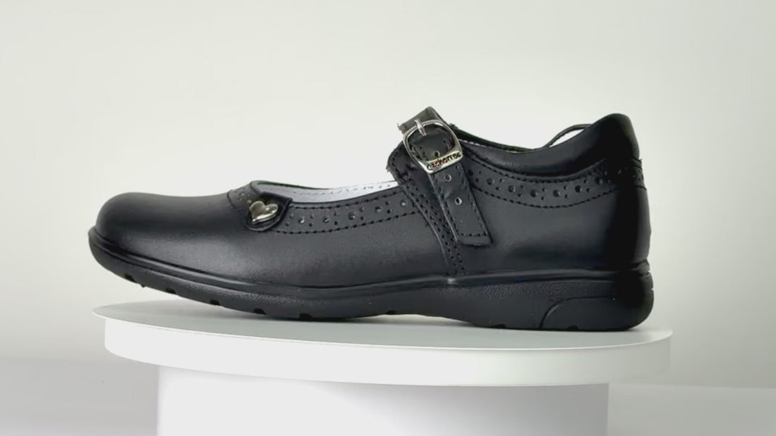 Video 360 zapato escolar niña 9114 piel negro