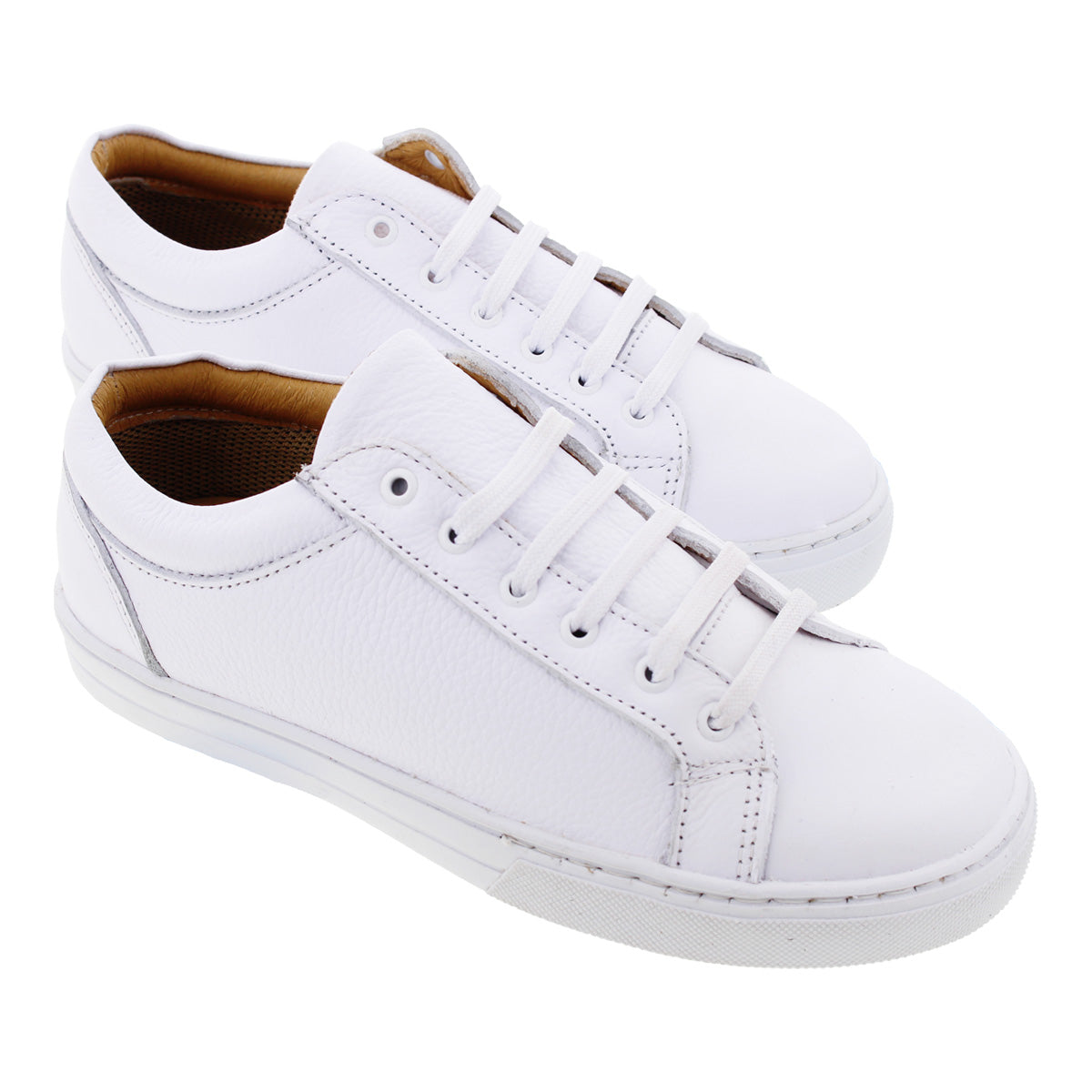 Tenis Escolar 32010 Piel Blanca