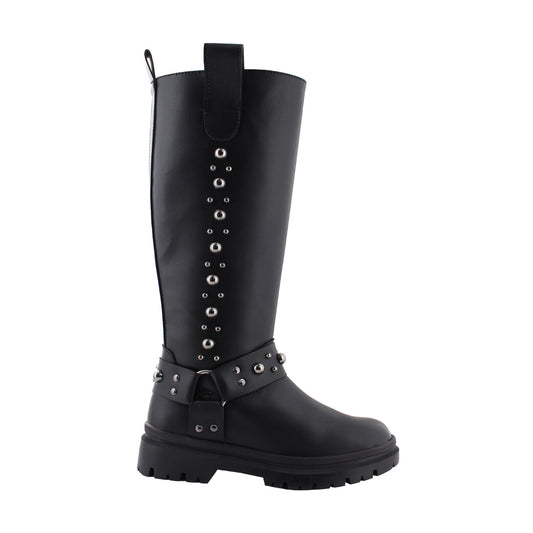 Bota Alta Mujer 72516 Davina Negro Estoperoles