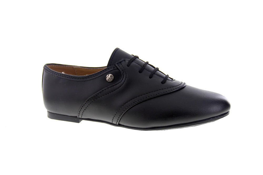 Zapato escolar para niña estilo boston en piel color negro